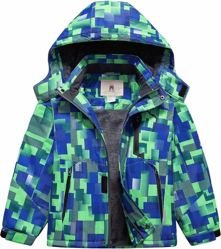Vista 21 de CREATMO US Chaqueta de esquí impermeable para niño, abrigo de nieve cálido para invierno, resistente al viento, chaqueta de lluvia para snowboard