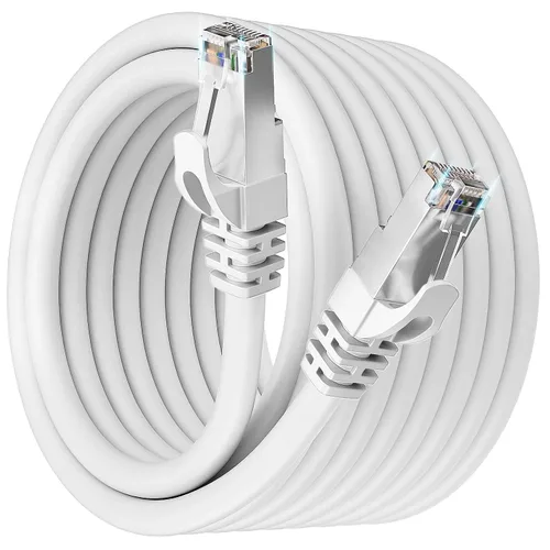 Vista 9 de Soibke Cable Ethernet Cat 7 de 10 pies, para exteriores e interiores, cable Ethernet de alta velocidad Cat 7 SFTP triple blindado, red, Internet