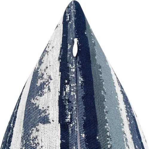 Vista 4 de Fundas de almohada jacquard a rayas de 16 x 16 pulgadas, paquete de 2, azul marino