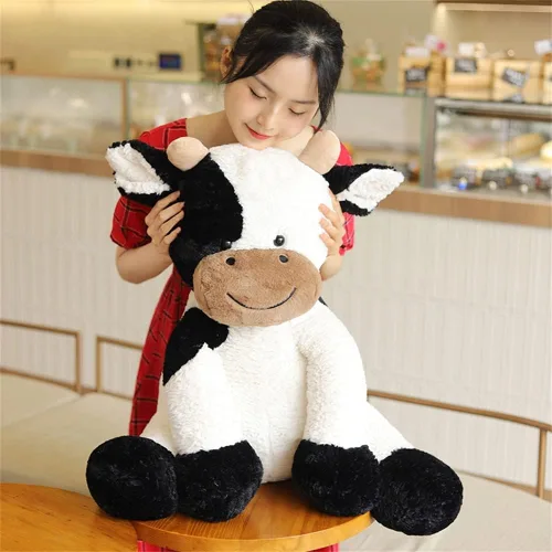 Vista 6 de Juguete de peluche de año de vaca, lindo ganado, animales de peluche, muñeca suave, juguetes para niños, regalo de cumpleaños para niños, Pascua