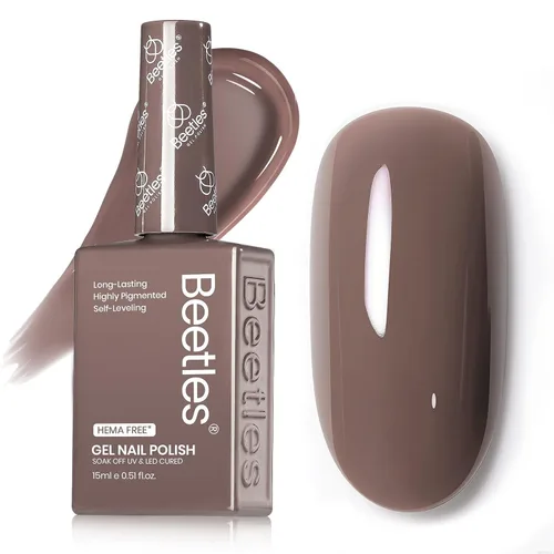 Vista 31 de Beetles - Esmalte de gel blanco, 0.5 onzas líquidas, tamaño completo, sin A - Creme White Hema Free white Rhythm