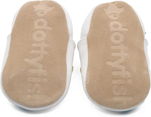 Vista 4 de Dotty Fish Zapatos de bebé, zapatos de cuna de cuero con suela suave para niñas