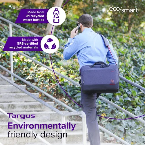 Vista 2 de Targus Maletín EcoSmart Cypress para el 40 aniversario, se adapta a portátiles de hasta 15.6 pulgadas, mochila ecológica hecha de 21 botellas de PET