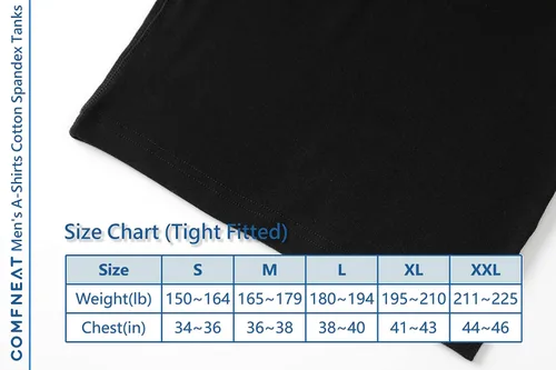 Vista 7 de Comfneat Paquete de 6 camisetas sin mangas de algodón y elastano para hombre