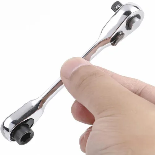 Vista 3 de Mini llave de trinquete de doble cabeza, destornillador compacto reversible y herramienta para espacios reducidos y reparaciones multiuso