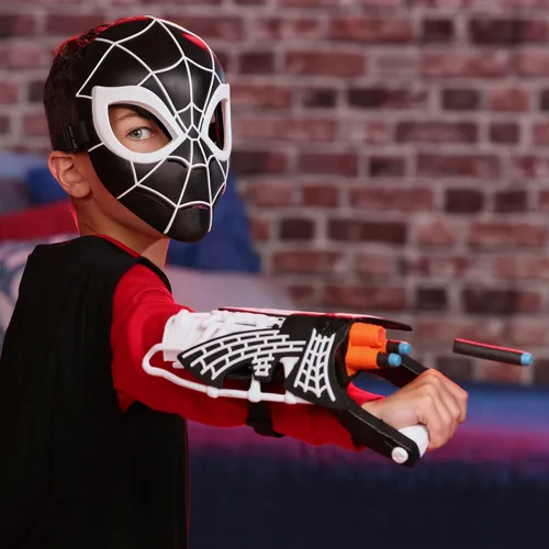Vista 7 de SPIDER-MAN Marvel Symbiote Tri-Shot Blaster y Máscara, Guantelete y Máscara de Juego de Rol para Complementos de Disfraz, Juguetes de Superhéroe