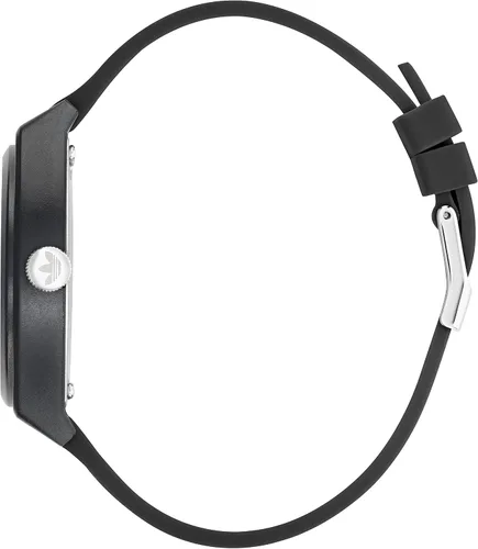 Vista 3 de adidas Reloj de correa de resina de grafito (modelo AOST220342I), Negro