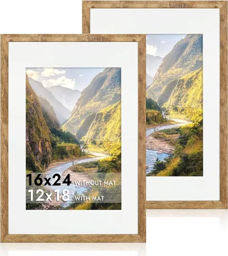 Vista 147 de iRahmen - Juego de 2 marcos de fotos de 4 x 6, marco de madera negro con cristal de alta definición, para mostrar fotografías de 3.5 x 5