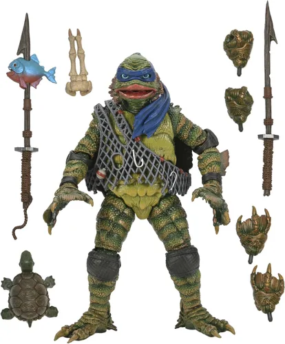 Vista 4 de Universal Monsters/Teenage Mutant Ninja Turtles - Figura de acción a escala de 7 pulgadas - Leonardo como la criatura