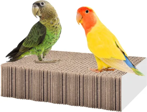 Vista 9 de KATUMO Juguetes para pájaros, periquito de papel de 7.8 pulgadas, trituración, juguetes para masticar, loro perca, plataforma, conure, juguetes