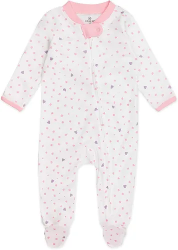 Vista 4 de HonestBaby Baby Girls' 2-Pack Organic Cotton Footed Pajama Sleep & Play