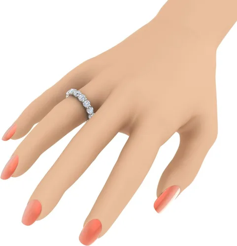 Vista 4 de FINEROCK Anillo de boda de eternidad con diamantes de 5 quilates en oro de 14 quilates, certificado IGI (colección de valor)