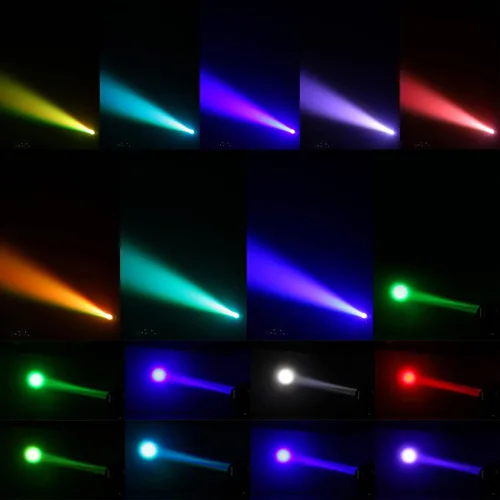 Vista 5 de Luces de cabeza móvil de 60 W, luces LED de escenario, haz RGBW, tira de ciclo de halo para DJ, activación de sonido DMX 512 para eventos, fiestas