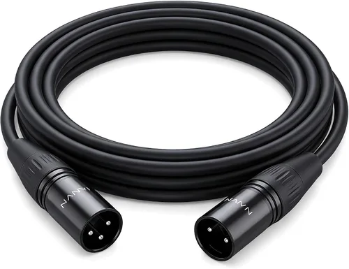 Vista 16 de NANYI XLR cable de micrófono macho a macho, cable de conexión de 3 pines, 1.6 pies 3-pin XLR male to male patch cable; 1.6ft; 25AWG OFC; copper