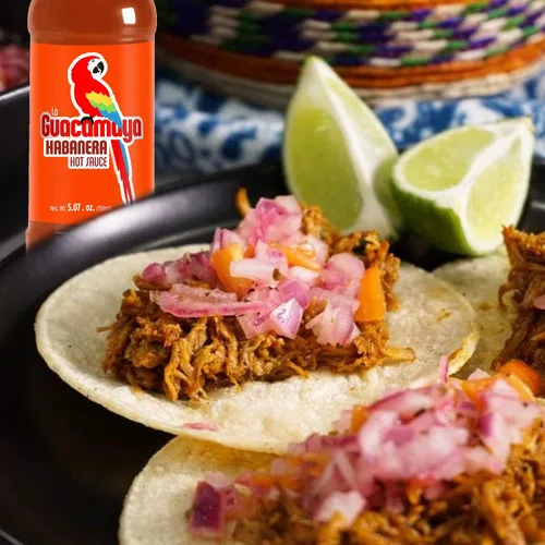 Vista 3 de La Guacamaya Salsa picante Habanera (5.07 fl.oz.) - Salsa picante mexicana con pimienta habanero - Salsa picante - Salsa picante Comida mexicana