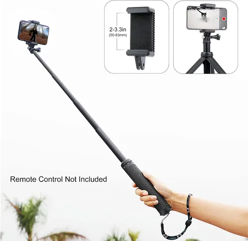 Vista 5 de GEPULY - Trípode impermeable de aluminio para cámara y teléfono For Insta360 DJI AKASO 316 Stainless Steel 8.5"-28"Diving Monopod Twist-Lock