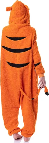 Vista 3 de Disney Winnie The Pooh - Disfraz de tigre para adultos, traje de pijama de felpa Kigurumi Union, Naranja