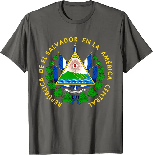 Vista 88 de Camiseta con diseño de emblema de la bandera de El Salvador