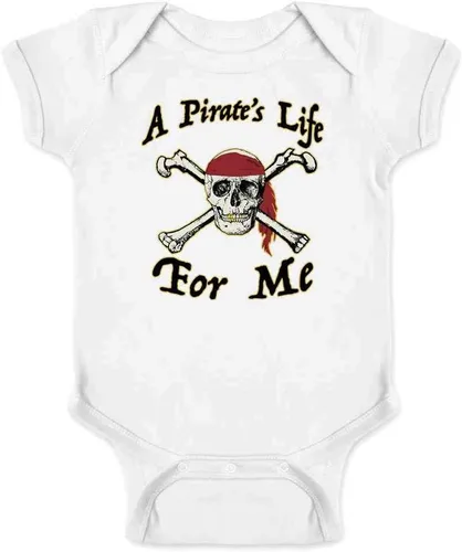 Vista 8 de Pop Threads Nautical Skull and Crossbones Bandana T-Shirt Baby Bodysuit Infantil Negro