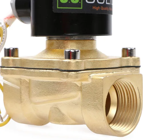 Vista 3 de U.S. Solid 1" válvula electromagnética eléctrica de latón 110V CA normalmente cerrada aire no potable aceite de agua diesel