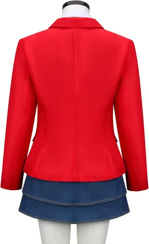 Vista 2 de Conjunto de disfraz de uniforme escolar para mujer, camisa de cosplay de Halloween, abrigo, falda, trajes de corbata