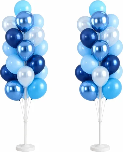 Vista 21 de Hiins Juego de 2 globos de confeti para árbol con base, decoración de poste para fiesta Bee Lemon,Wedding Baby Shower Party Decor,Includes a base