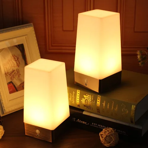 Vista 7 de Luz nocturna LED, lámpara de noche con sensor de movimiento PIR inalámbrico, luz nocturna, utiliza 3 pilas de 1.5 VAA, luz alimentada para sala