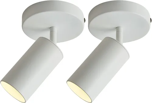 Vista 10 de Foco de Techo Moderno, Luces Spot GU10 para Interiores con Pivote de 350°, Paquete de 2 Focos Direccionales Ajustables para Interiores, Luz de Negro