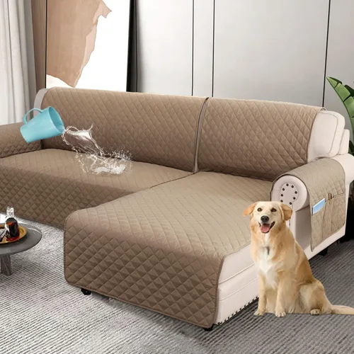 Vista 8 de H.VERSAILTEX Fundas de Sofá Seccional 100% Impermeables de 2 Piezas Fundas de Sofá en Forma de L Lavables para Perros Antideslizantes