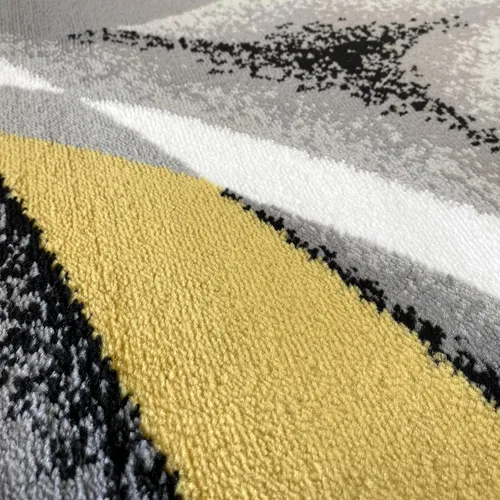Vista 2 de 2305 Alfombra abstracta moderna roja, negra, y beige, Sintético, Amarillo
