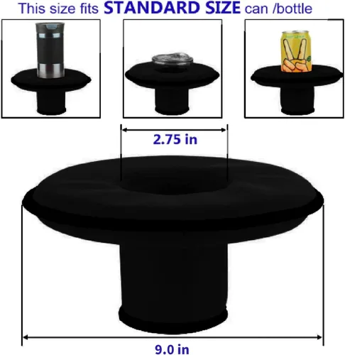 Vista 2 de Soporte flotante de neopreno para bebidas, portavasos flotante, para piscina, fiesta, diversión acuática, se adapta a latas/botellas delgadas