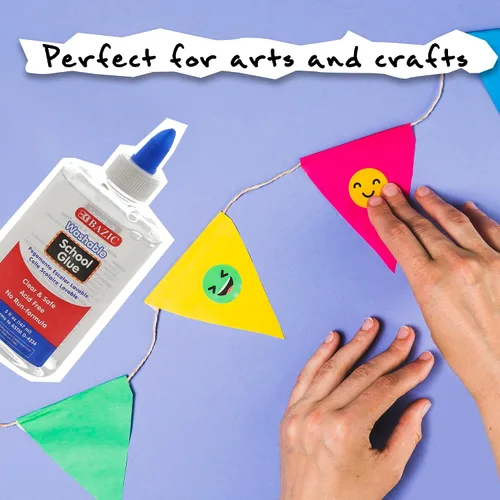 Vista 7 de BAZIC Products pegamento escolar lavable transparente de 5 oz. (147 mL), pegamento líquido transparente adhesivo, para hacer arte de baba