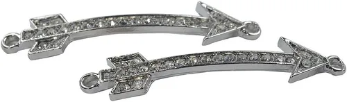 Vista 27 de RUBYCA 5pcs Metal Cruz Llave Lateral Conector Cuentas Cristal DIY Joyería Pulsera Tono Plata