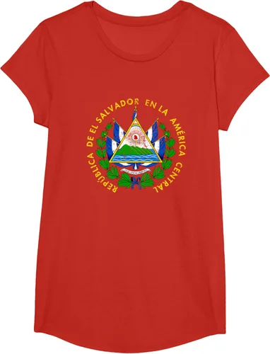Vista 60 de Escudo de armas de El Salvador Salvadoran Distressed Design T-Shirt