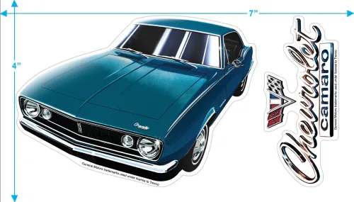 Vista 4 de Popfunk Camiseta y calcomanías clásicas para automóvil Chevy Camaro 1967