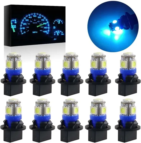 Vista 11 de T10 194 168 Dash Instrument Ultra Blue Bombillas LED Bright Panel Gauge Cluster Dashboard Bombillas LED 10pcs/Set Azul