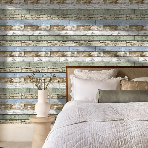 Vista 6 de Commomy 3D Wall Panels Self-Adhesive Wood Effect Pack of 10 30 x 30 cm