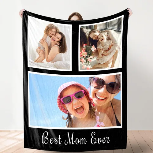 Vista 14 de Manta de fotos personalizada para bodas, parejas, fotos para familiares, amigos, regalos personalizados de Navidad y cumpleaños, fabricada