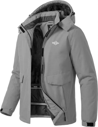Vista 9 de Wantdo - Chaqueta de esquí impermeable para mujer, abrigo de invierno cálido y resistente al viento, abrigos de nieve