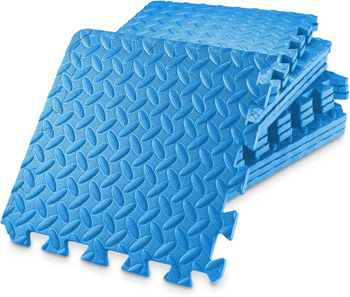 Vista 9 de Philosophy Gym Paquete de 12 alfombrillas de ejercicio – 12 x 12 pulgadas de goma de espuma entrelazada rompecabezas azulejos – negro