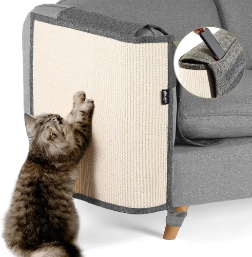 Vista 10 de NATUYA Protector de sofá de muebles para arañazos para gatos, almohadilla rascador grande de sisal para gatos, protector de brazo de esquina Gris