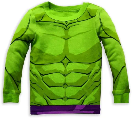 Vista 2 de Marvel Disfraz de Hulk PJ PALS para niños, Multicolor