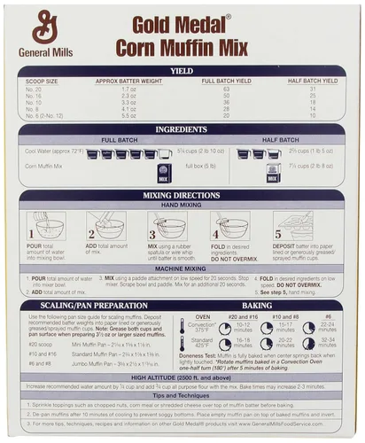 Vista 4 de GeneralMills LR/D - Muffins de maíz con medalla de oro, 6 estuches de 5 libras, 5 libras