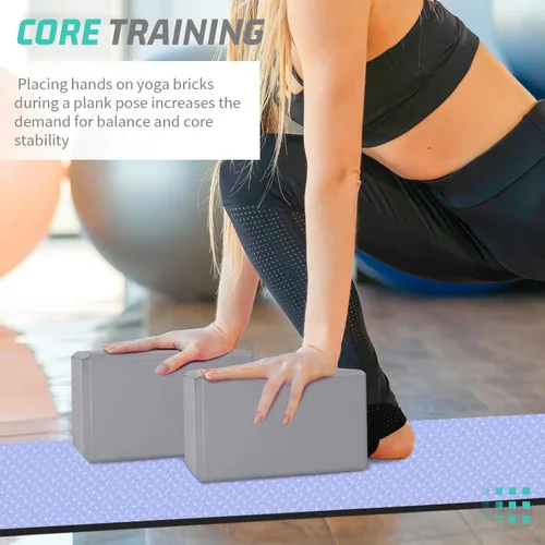 Vista 6 de Bloques de yoga Bloque de espuma de apoyo sin látex con bordes biselados, bloques de ejercicio antideslizantes para pilates, meditación