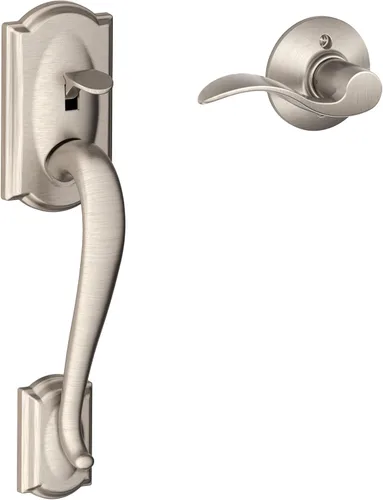 Vista 18 de SCHLAGE FE285 622 Acc CAM LH Juego de Manijas Mitad Inferior, Moldura Interior Camelot, Negro Mate