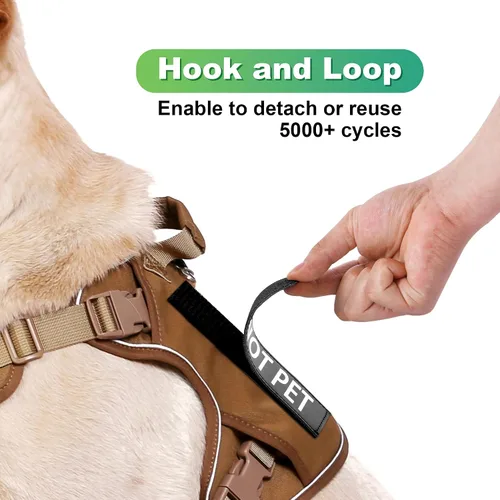 Vista 4 de Paquete de 6 parches de apoyo emocional, parche extraíble para chaleco o collar de arnés para mascotas, parches de pedir a mascotas con cinta