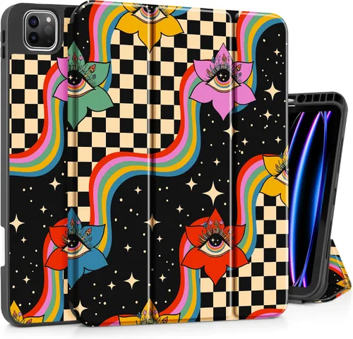 Vista 17 de Funda Tuiklol para iPad Pro de 12.9 pulgadas 2022 2021 2020 2018 6th / 5th / 4th / 3rd Gen Built in Pencil Holder Protective Stand Back Cover with