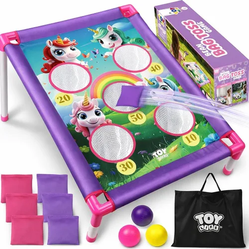 Vista 10 de TOY Life Bean Bag Toss Game, Carnival Party Games, Cornhole Set for Kids Outdoor Games, Outside Toys for Kids Ages 4-8, Yard Outdoor Toys for