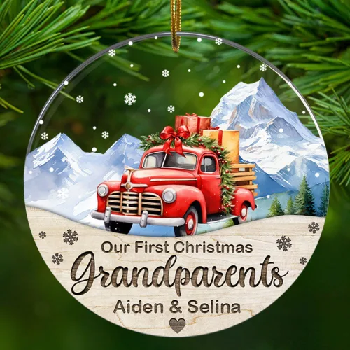 Vista 15 de Adorno personalizado de nuestro primer apartamento, con nombre y dirección personalizados, acrílico, 2.90 x 2.90 pulgadas, adornos de regalo