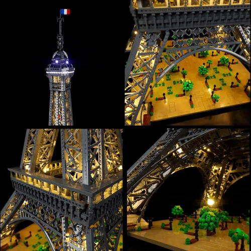 Vista 5 de T-Club Kit de luz LED para (10307 Eiffel-Tower), kit de iluminación compatible con Lego 10307